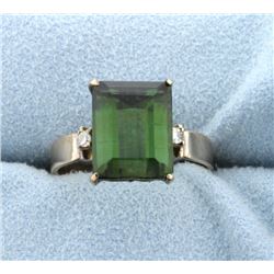 4 ct Diopside and Diamond Ring