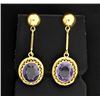 Image 1 : 18k 10 ct TW Amethyst Dangle Earrings