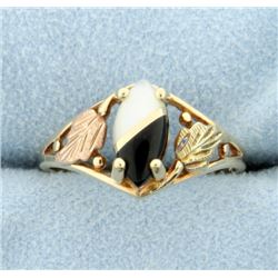 Onyx & Quartz Ying/Yang Ring