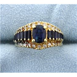 18K Sapphire and Diamond Ring