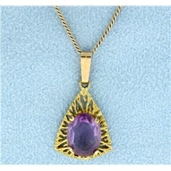 2.5ct Amethyst Pendant & Chain
