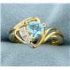 Image 1 : Blue Topaz & Diamond Ring