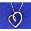 Image 1 : Diamond Encrusted Heart Pendant with Chain