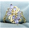 Image 1 : Synthetic Tanzanite & Diamond Ring