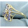 Image 2 : Synthetic Tanzanite & Diamond Ring