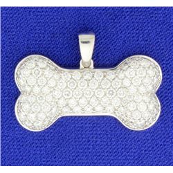 Custom Made Dog Bone 3ct TW Diamond Pendant