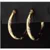 Image 1 : White and Yellow Gold Hoop Earrings