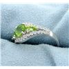 Image 2 : Genuine Peridot Ring accented with White Sapphire gemstones.