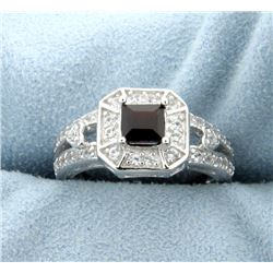 Antique Style Square Cut Garnet Ring