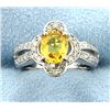 Image 1 : 2.90 ct Yellow Sapphire Oval 14k Ring with Approx. 0.60ct Diamonds
