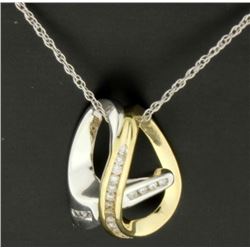 Diamond Tutone 14K Slide & Chain