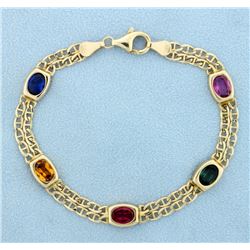 Multi-Color Gemstone Bracelet