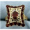 Image 1 : 3 ct TW Ornate Garnet Ring