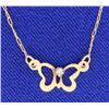 Image 1 : 14K Butterfly with Diamond Necklace
