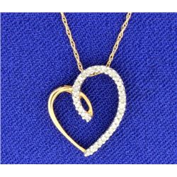 Diamond Encrusted Heart Pendant with Chain