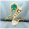 Image 1 : Natural Emerald and Diamond ring