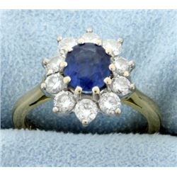 18K Sapphire and Diamond Ring