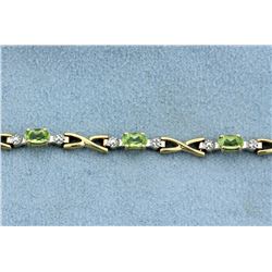 Peridot & Diamond bracelet