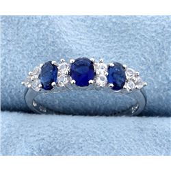 Sterling silver ring with Lab Sapphire