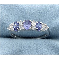 Sterling silver Ring with Lab Tanzanite