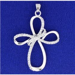 White Sapphire Sterling Silver Cross Pendant