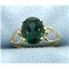 Image 1 : Green Quartz & Diamond 10k Ring