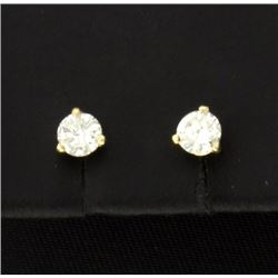 1/2 Carat 14K Yellow Stud Earrings