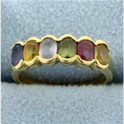 18k Yellow Gold Rainbow Gemstone Ring