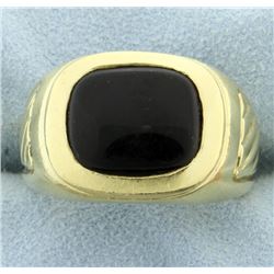 18 K Yellow Gold Men's Onyx Ring
