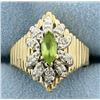 Image 1 : Peridot and Diamond Ring