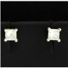 Image 1 : 1/4ct Total Weight Princess Diamond Stud Earrings