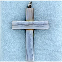 Sterling Silver & Marble Cross Pendant