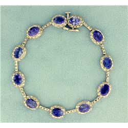 11ct Total Weight Tanzanite & Diamond Bracelet