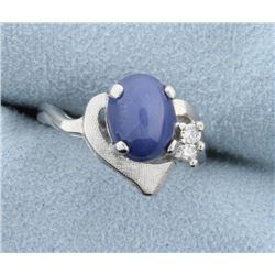 2.5ct Star Sapphire & Diamond Ring