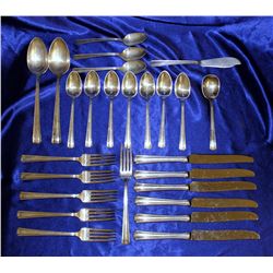Westmorland Sterling Silver Flatware Set-John & Priscilla Pattern 1940-26 pieces