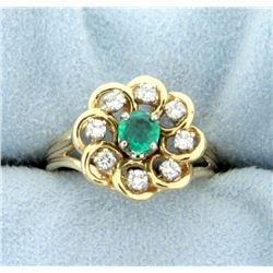 Natural Emerald and .4 ct TW Diamond Ring