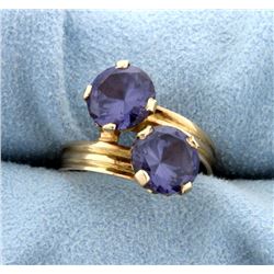 4ct Total Weight Blue Spinel Ring