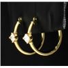 Image 1 : 14K Hoop Earrings with CZ's