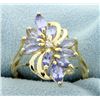 Image 1 : Synthetic Tanzanite & Diamond Ring