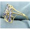 Image 2 : Synthetic Tanzanite & Diamond Ring