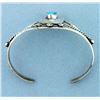 Image 2 : Sterling Cuff Bracelet with Turquoise
