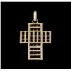 Image 2 : 0.90 ctw Black Diamond Cross Pendant - 18KT White Gold