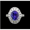 Image 2 : 14KT White Gold 3.40 ctw Tanzanite and Diamond Ring