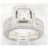 Image 4 : 1.70 ctw Designer Certified Diamond Ring - 18KT White Gold