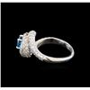 Image 3 : 14KT White Gold 1.29 ctw Fancy Blue Diamond Ring
