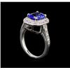Image 4 : 14KT White Gold 2.93 ctw Tanzanite and Diamond Ring
