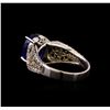 Image 3 : 14KT White Gold 4.10 ctw Tanzanite and Diamond Ring