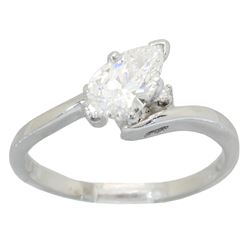 0.58 ctw Diamond Ring - 14KT White Gold