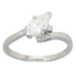 0.58 ctw Diamond Ring - 14KT White Gold