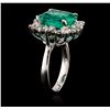 Image 3 : 14KT White Gold GIA Certified 6.41 ctw Emerald and Diamond Ring